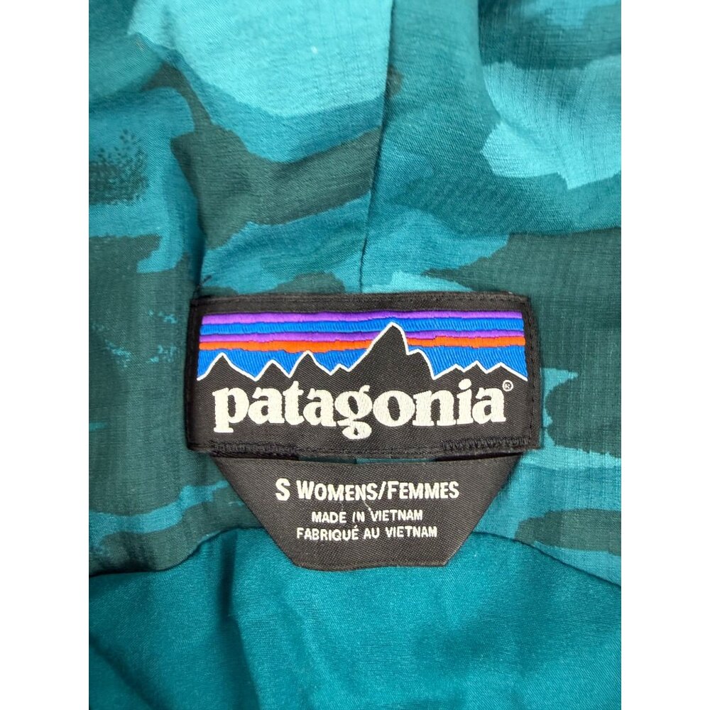 PATAGONIA NANO-AIR HOODY Full Zip Womens Jacket Camouflage Hood Elwha Blue S - Picture 4 of 7